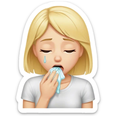 a blond girl vomiting sticker