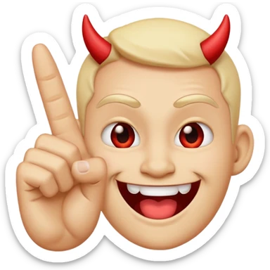 este emoji 😈 con unos dedos groseros 🖕🏽en los lados sticker