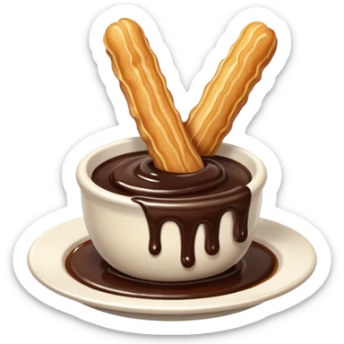 churros and chocolate sauce sticker