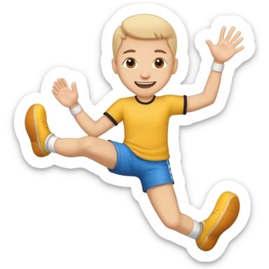 Smiling face with kicking feet sticker