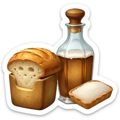  a one victorian bottle of salt and a loaf of bread sticker