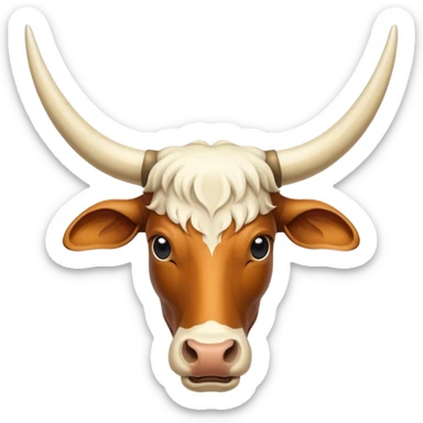 Longhorn cattle horns upside down sticker