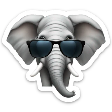 elephant with sunglasses sticker