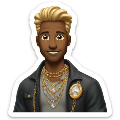 handsome man with jewelry sticker