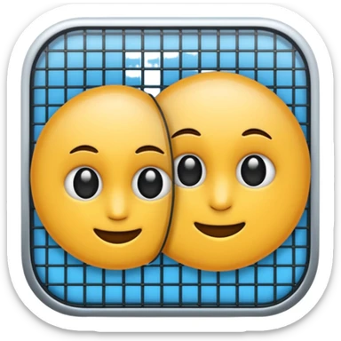 overlapping images, one realistic and one digital grid sticker