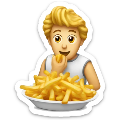 Belgian eating fries sticker