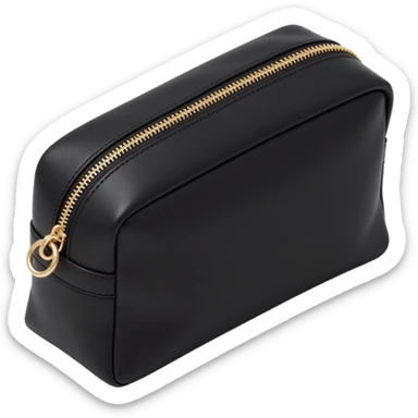 luxe black cosmetics bag sticker
