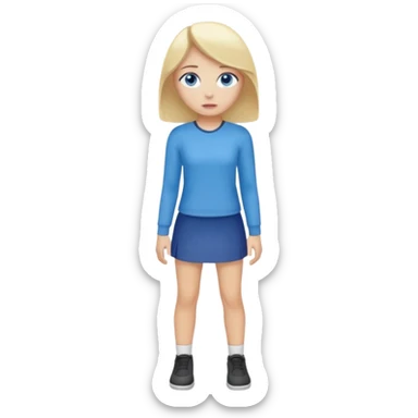 blue eyes blonde girl TRYING TO GET SOMEONES ATTENTION FULL BODY STANDING UP sticker