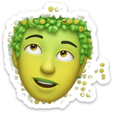 Love with color yellow green sticker