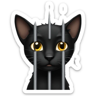 Black cat in jail sticker