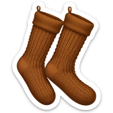 Two brown knitted cozy socks sticker
