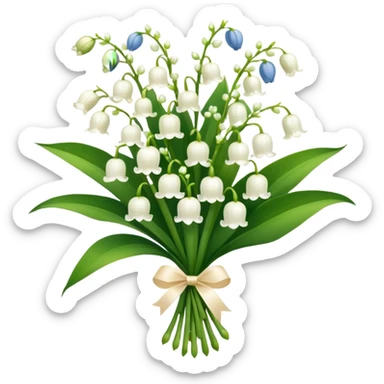 A bouquet of white lily of the valley  sticker