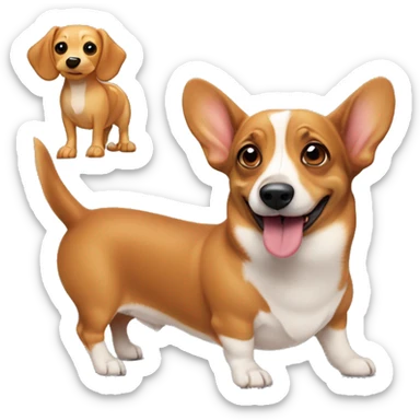 Weiner dog and corgi dog sticker