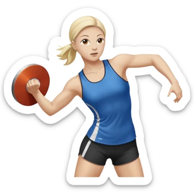 track and field throwing event female throwing discus more covered up sticker