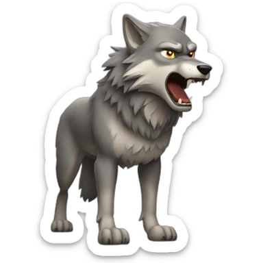 Angry wolf full body sticker