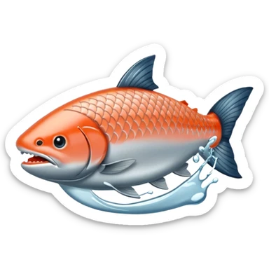 salmon flopping around sticker
