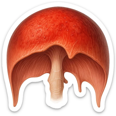 diaframma umano anatomico infiammato, isolato su sfondo bianco sticker