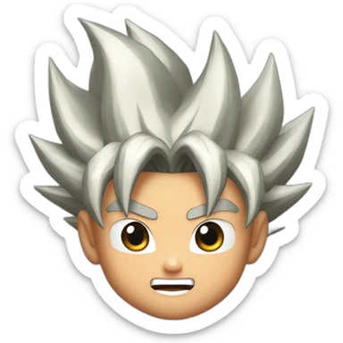Super saiyan goku in the style of a Memoji sticker