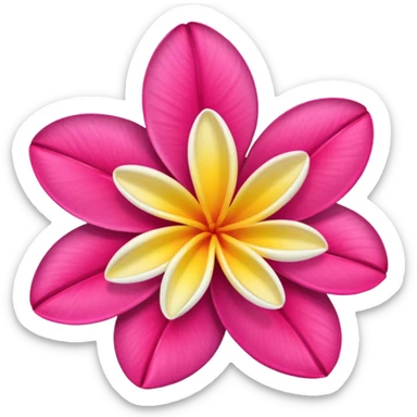 frangipani flower, hot pink sticker