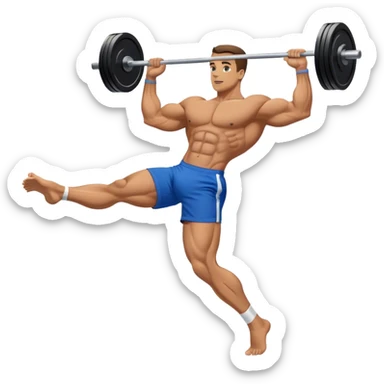 bodybuilder blue shorts leg-side-raise-hip-abduction exercise sticker