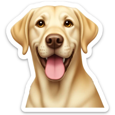 Yellow Labrador retriever with brownish red nose smiling  sticker