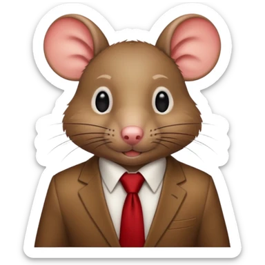 rat wearing  red tie sticker