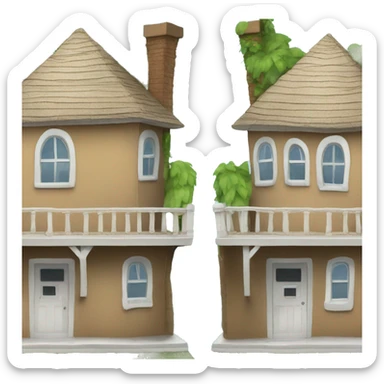two houses next to eachother butt theyre completely separate and vacation hoes sticker