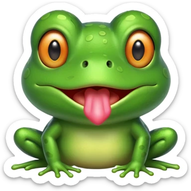 frog blowing a kiss sticker