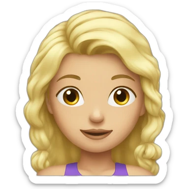 Strong blond girl workout sticker