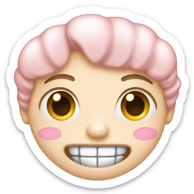 Light pink heart eyes face with braces  sticker