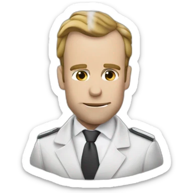 Macron torse nu en train de fumer sticker