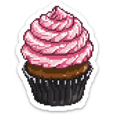cupcake with swirled pink frosting sticker
