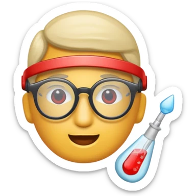 Wissenschaftler mit Brille und Blutegel auf dem Kopf sticker