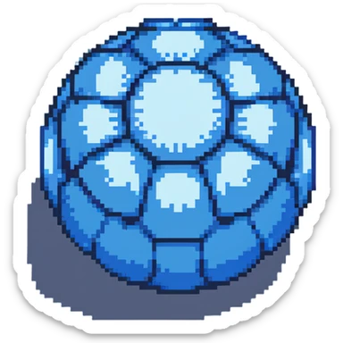 Blue digital bomb, round bomb body with blue highlights and details, no timer, sleek design, pixel art style sticker