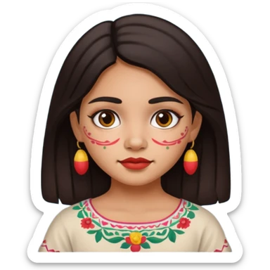 mexican cute girl painted face sticker