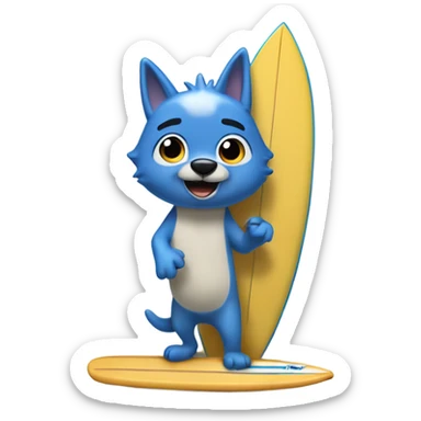 Bluey on a surfboard  sticker