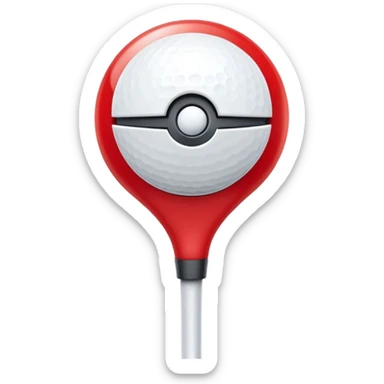 Pokeball-pokemon on a golf tee sticker