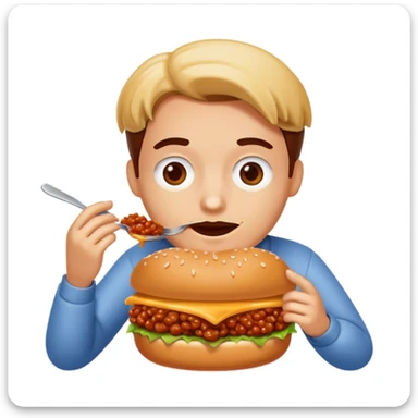 person eating sloppy joe sticker