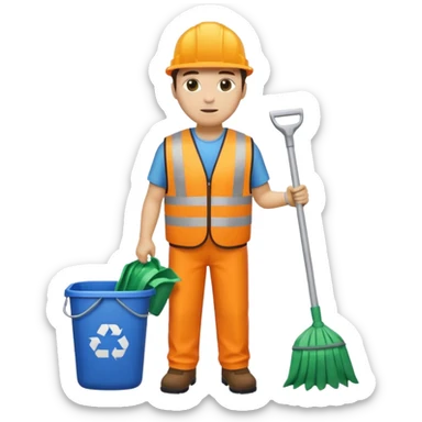 waste-management, safety vest, trash picker, cleaning up trash, full body sticker