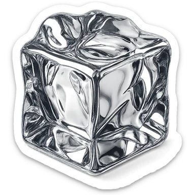 ice, chrome style sticker