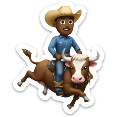 Man bull riding with gi on sticker