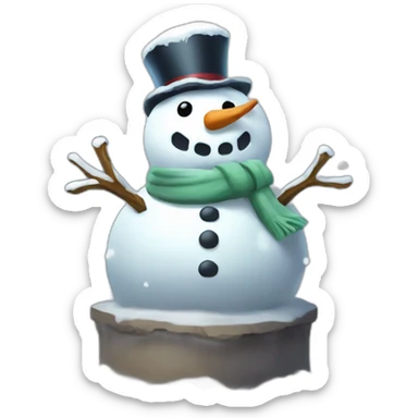 Snowman Statue Epic Mystery NewYear Pokemon Snowfall Snowballs sticker