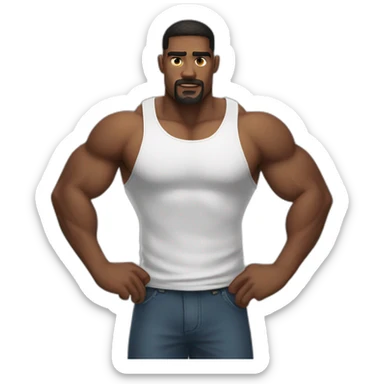 Strong man possing back  sticker