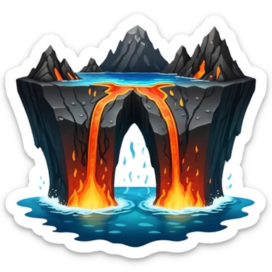 Seafloor spreading with tectonic plates moving apart and magma rising between them sticker