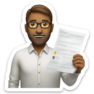 product owner with document  sticker