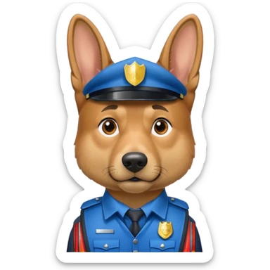 Police dog with blue vest sticker
