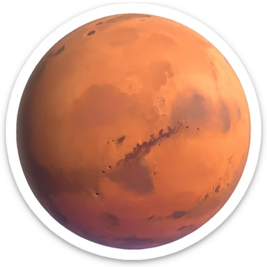 Mars planet with surface details sticker