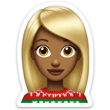 Golden Barbie wearing a Christmas sweater sticker