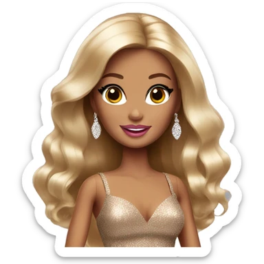glamorous barbie with brown hai sticker