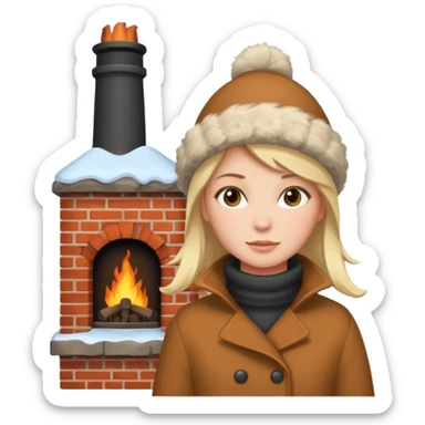 Hot Female near a chimney sticker
